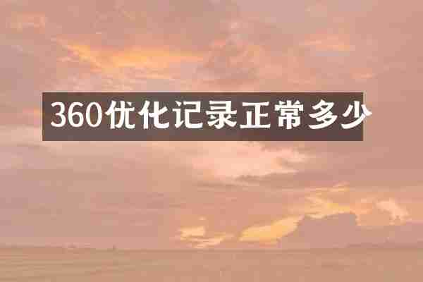 360优化记录正常多少