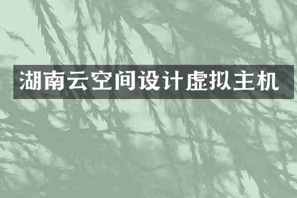 湖南云空间设计虚拟主机
