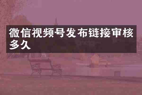 微信视频号发布链接审核多久