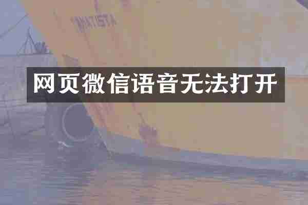 网页微信语音无法打开