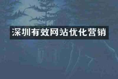 深圳有效网站优化营销