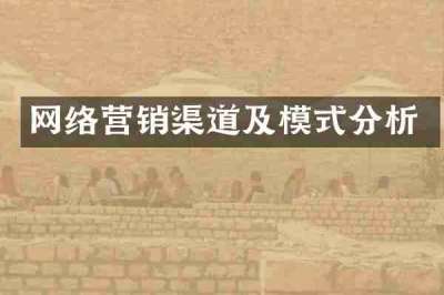 网络营销渠道及模式分析