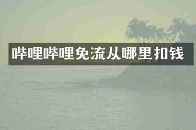 哔哩哔哩免流从哪里扣钱