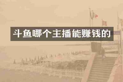 斗鱼哪个主播能赚钱的