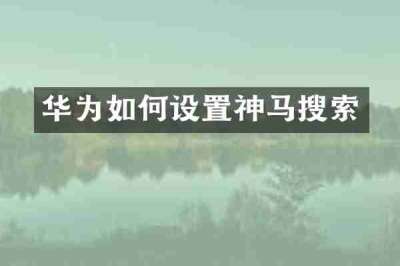华为如何设置神马搜索