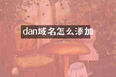 dan域名怎么添加