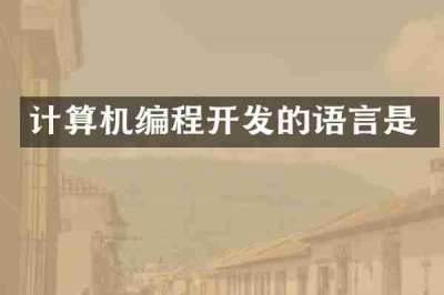 计算机编程开发的语言是