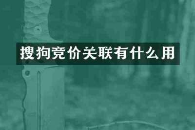 搜狗竞价关联有什么用