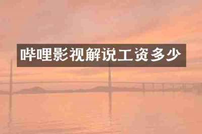 哔哩影视解说工资多少