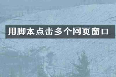 用脚本点击多个网页窗口