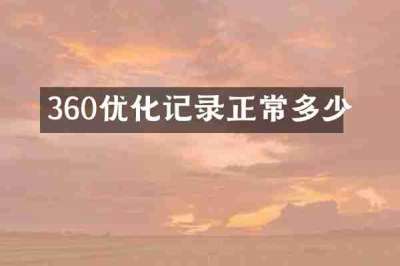 360优化记录正常多少