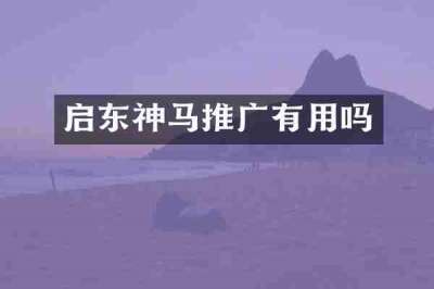 启东神马推广有用吗