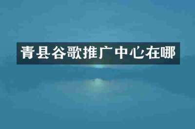 青县谷歌推广中心在哪