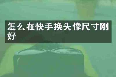 怎么在快手换头像尺寸刚好