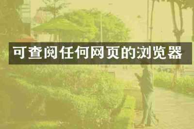 可查阅任何网页的浏览器