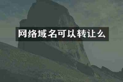 网络域名可以转让么