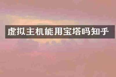 虚拟主机能用宝塔吗知乎