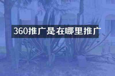 360推广是在哪里推广