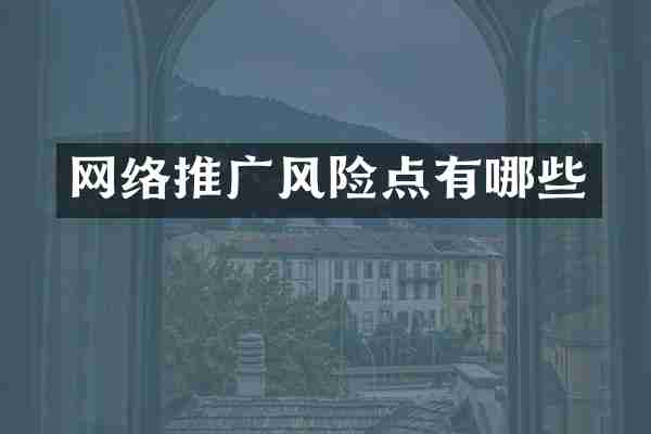 网络推广风险点有哪些