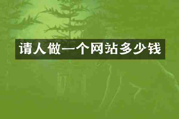 请人做一个网站多少钱
