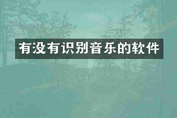 有没有识别音乐的软件