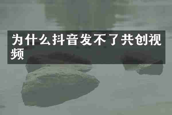 为什么抖音发不了共创视频