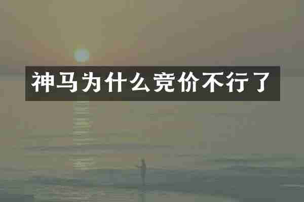 神马为什么竞价不行了