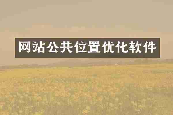 网站公共位置优化软件