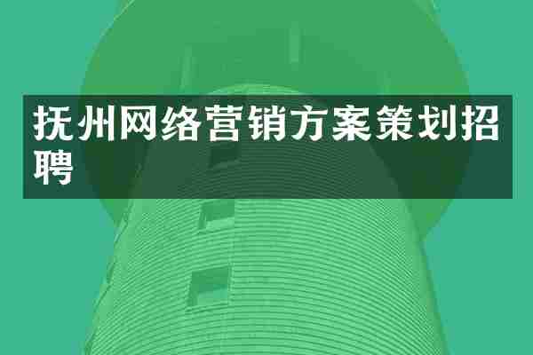 抚州网络营销方案策划招聘