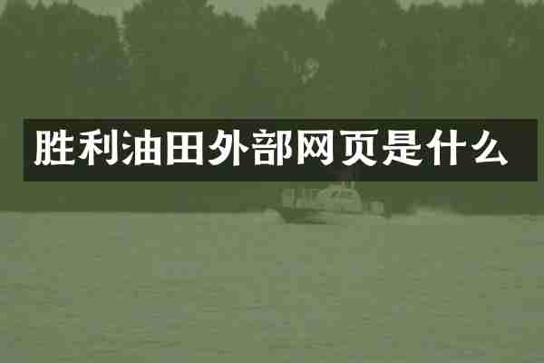 胜利油田外部网页是什么