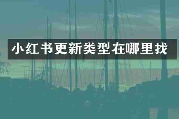 小红书更新类型在哪里找