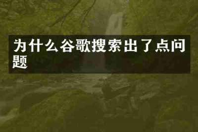 为什么谷歌搜索出了点问题