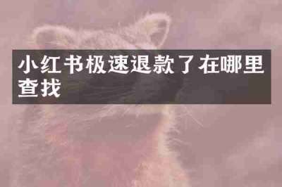小红书极速退款了在哪里查找