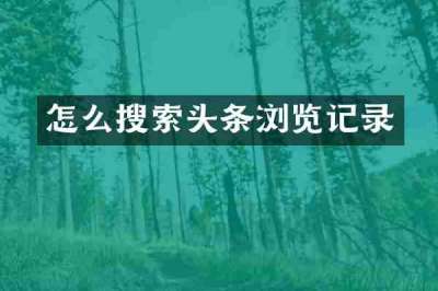 怎么搜索头条浏览记录