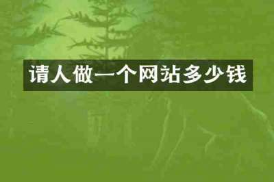请人做一个网站多少钱