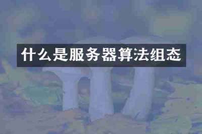 什么是服务器算法组态