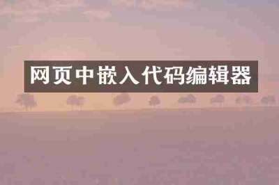 网页中嵌入代码编辑器