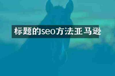 标题的seo方法亚马逊