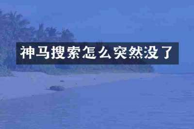 神马搜索怎么突然没了