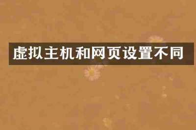 虚拟主机和网页设置不同