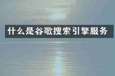 什么是谷歌搜索引擎服务
