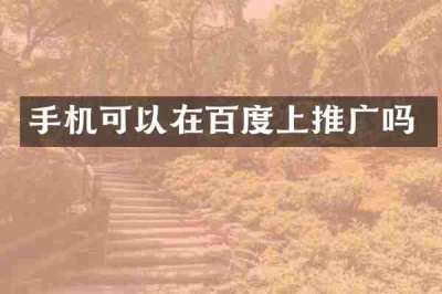 手机可以在百度上推广吗