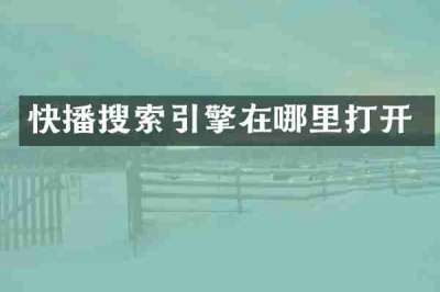 快播搜索引擎在哪里打开