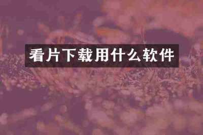看片下载用什么软件