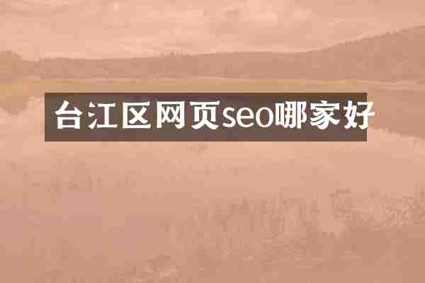 台江区网页seo哪家好