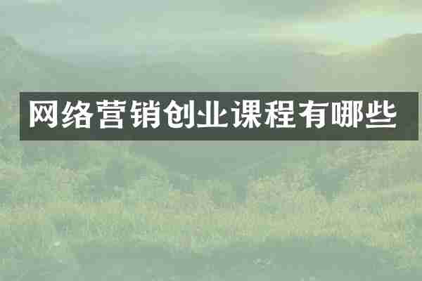 网络营销创业课程有哪些