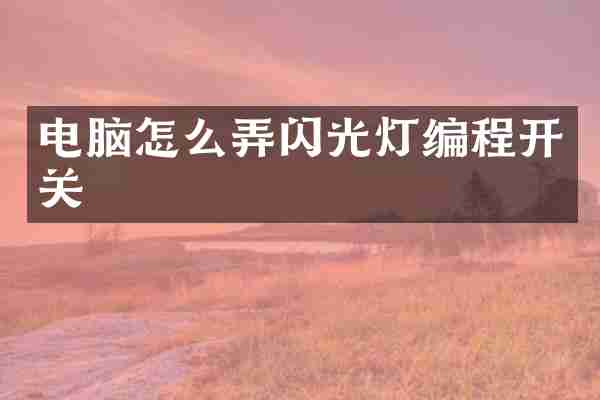 电脑怎么弄闪光灯编程开关