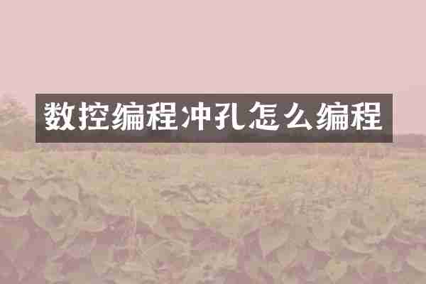 数控编程冲孔怎么编程
