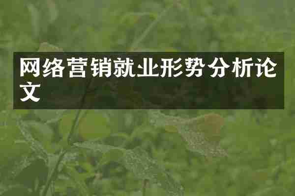 网络营销就业形势分析论文