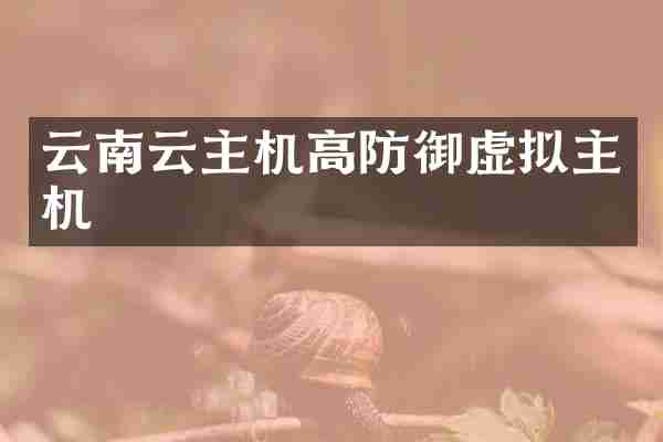云南云主机高防御虚拟主机
